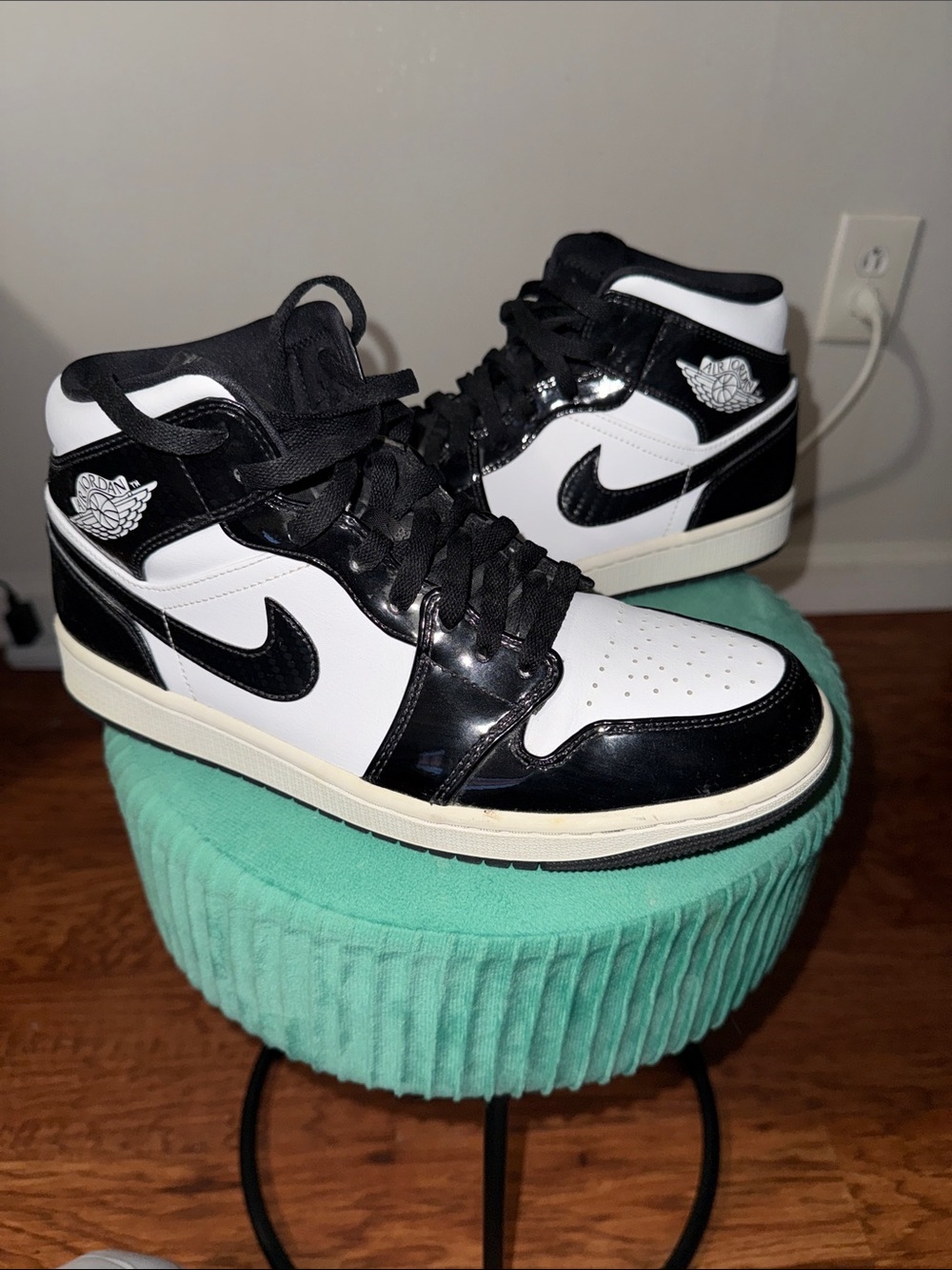 Jordan 1 Mid Black and White Sneakers